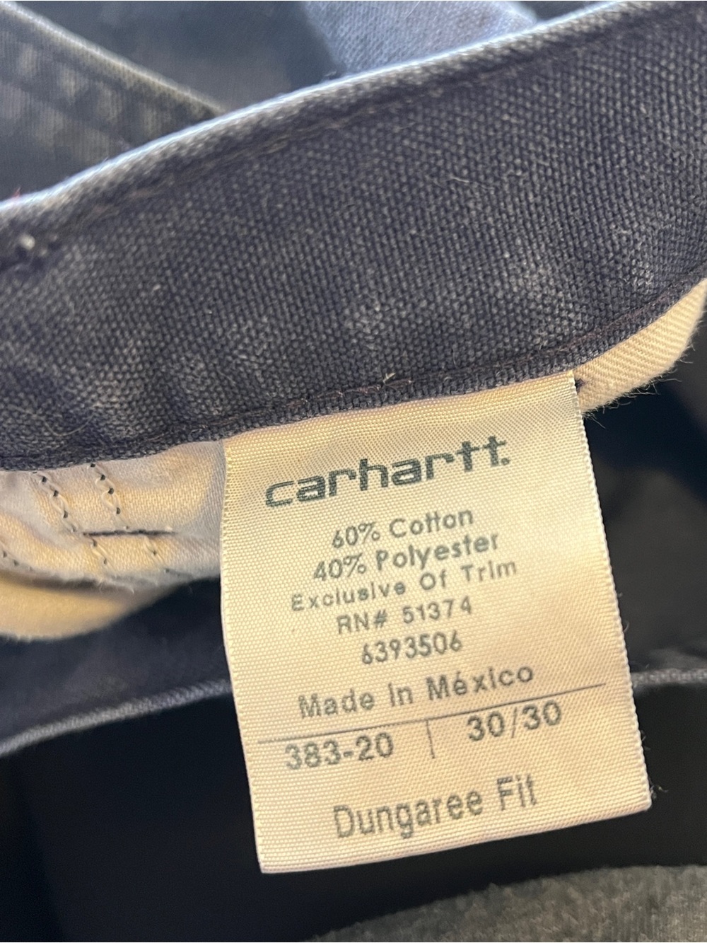 Carhartt Dungaree Fit Carpenter Pants Navy Duck Canvas 30x30 - Picture 7 of 7